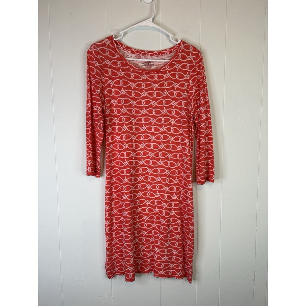 Vineyard Vines Women Size Small Knee Length Dress Red Nautical Rope Pattern 250